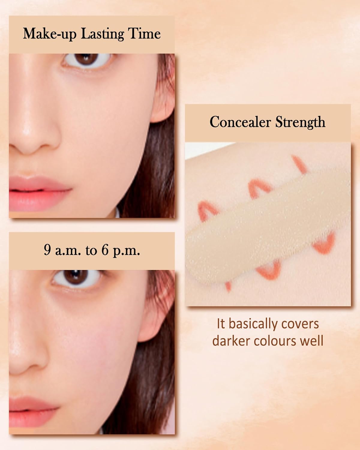 Concealer Full Coverage Set,3 In 1 Correcting Concealer Palette,Waterproof Longlasting Blendable Contour Cream Kit for Dark Circle,under Eye Brightene Foundation Makeup Palette,corrector de ojeras-02 - Image 7