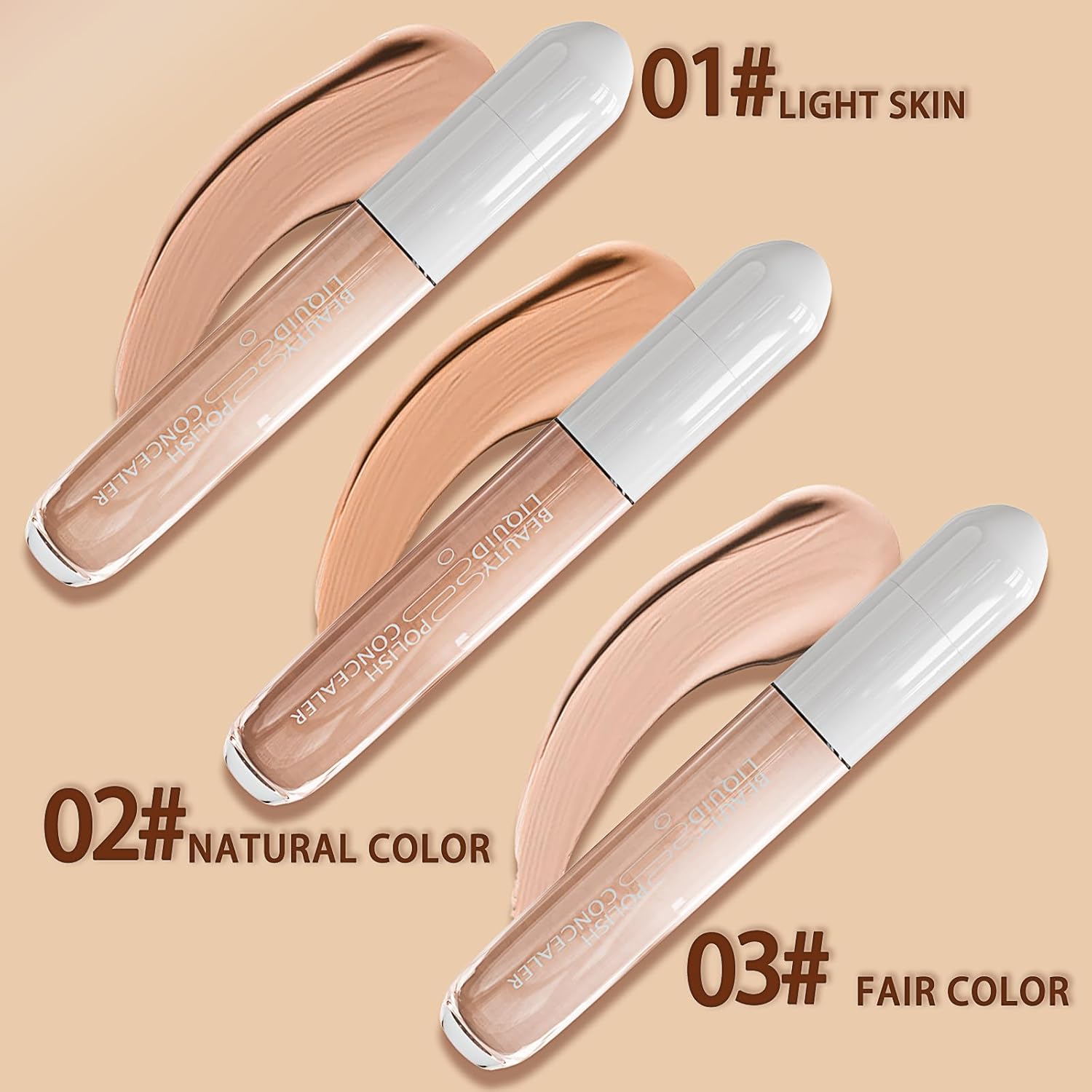 Concealer Full Coverage, under eye concealer for Dark Circles & Dark Spots, Waterproof Long-Lasting Brightener Concealer Makeup for All Skin - Fair Color - Image 4