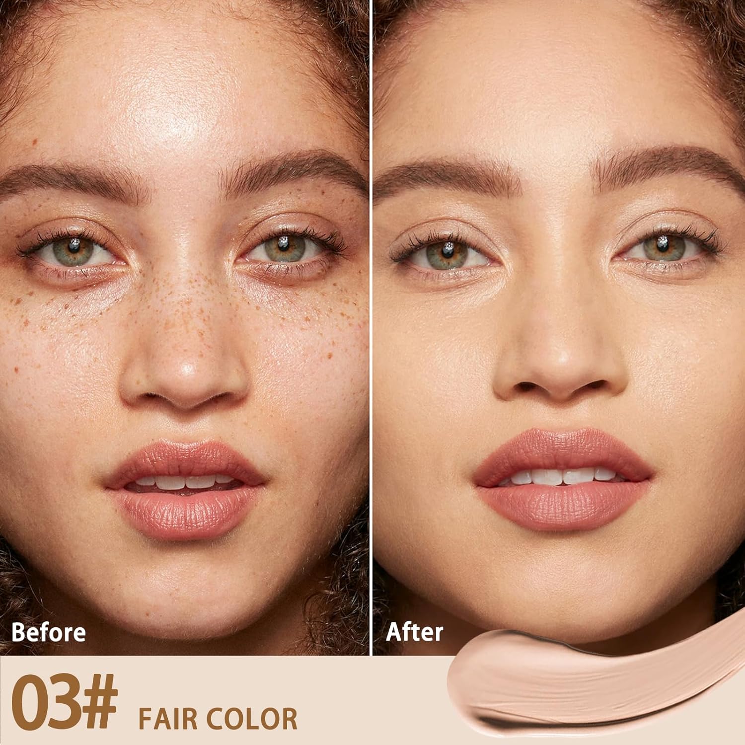 Concealer Full Coverage, under eye concealer for Dark Circles & Dark Spots, Waterproof Long-Lasting Brightener Concealer Makeup for All Skin - Fair Color - Image 3