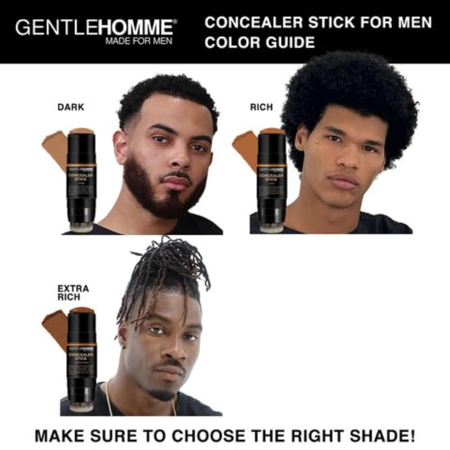 Concealer Stick with Brush for Men - Eraser Dark Circles - Menβs Multi-Use Concealer - Dual Sided Full Coverage with Soft Brush - Buildable Coverage Makeup - All Skin Types - (Medium) - Image 5