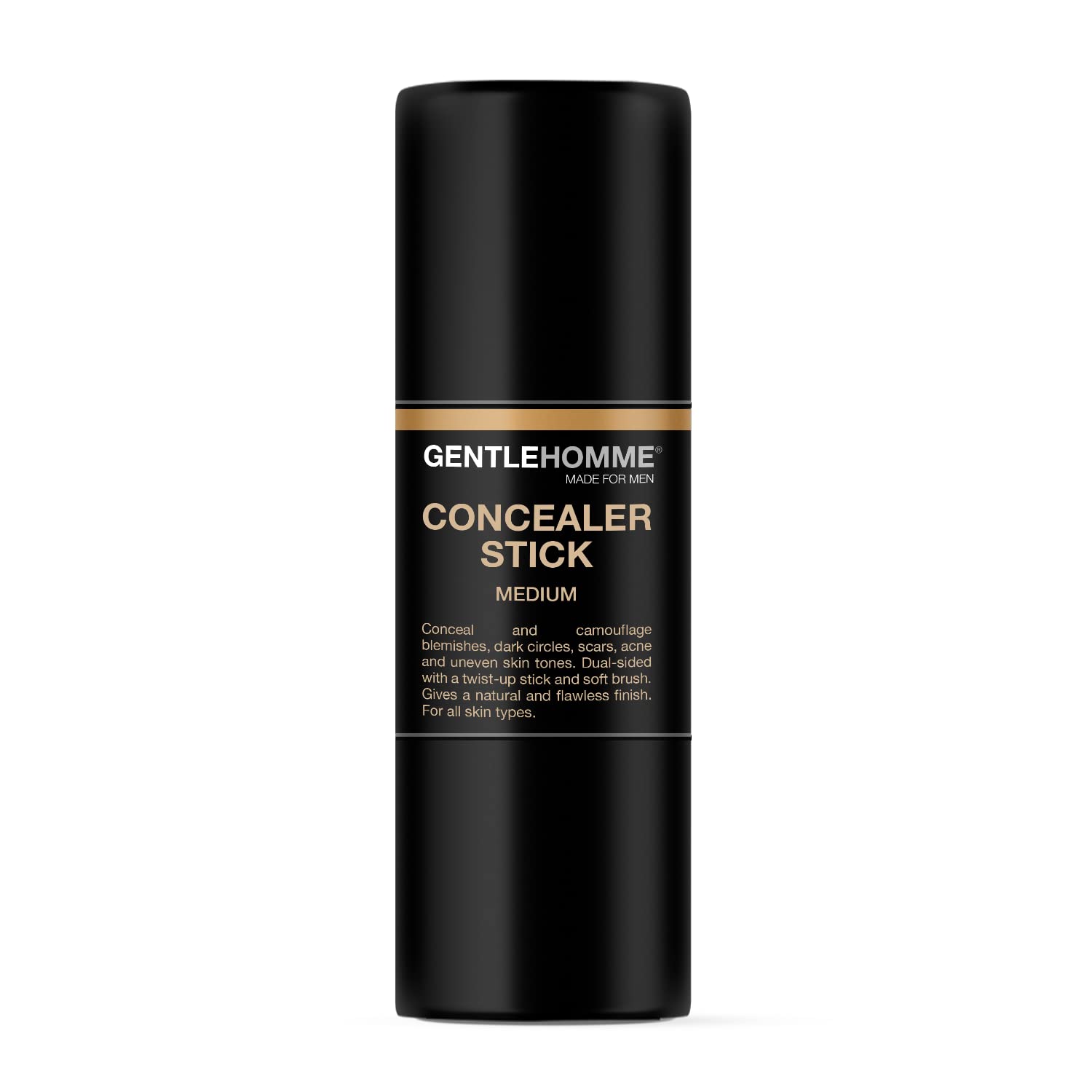 Concealer Stick with Brush for Men - Eraser Dark Circles - Menβs Multi-Use Concealer - Dual Sided Full Coverage with Soft Brush - Buildable Coverage Makeup - All Skin Types - (Medium) - Image 3