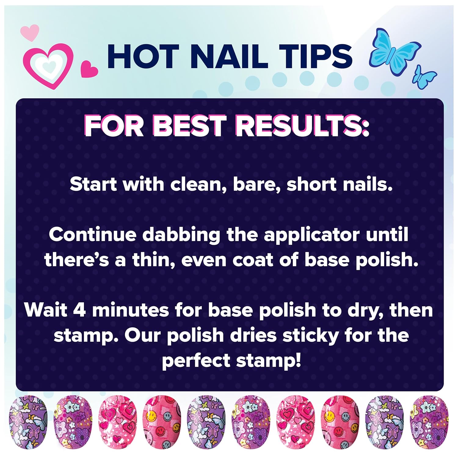 Cool Maker, GO GLAM Studio Nail Kit, Style 200 Nails, 4 Designs, 2 Polish Applicators & Mask (Packaging May Vary), Arts and Crafts for Ages 7 and up - Image 8