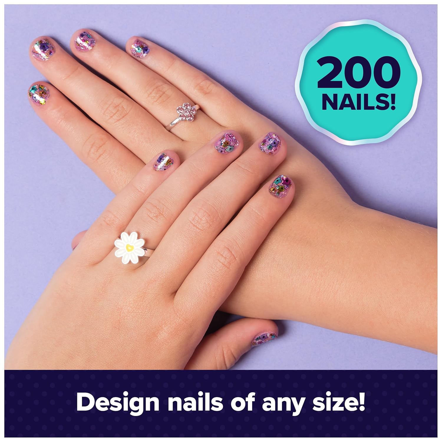 Cool Maker, GO GLAM Studio Nail Kit, Style 200 Nails, 4 Designs, 2 Polish Applicators & Mask (Packaging May Vary), Arts and Crafts for Ages 7 and up - Image 5