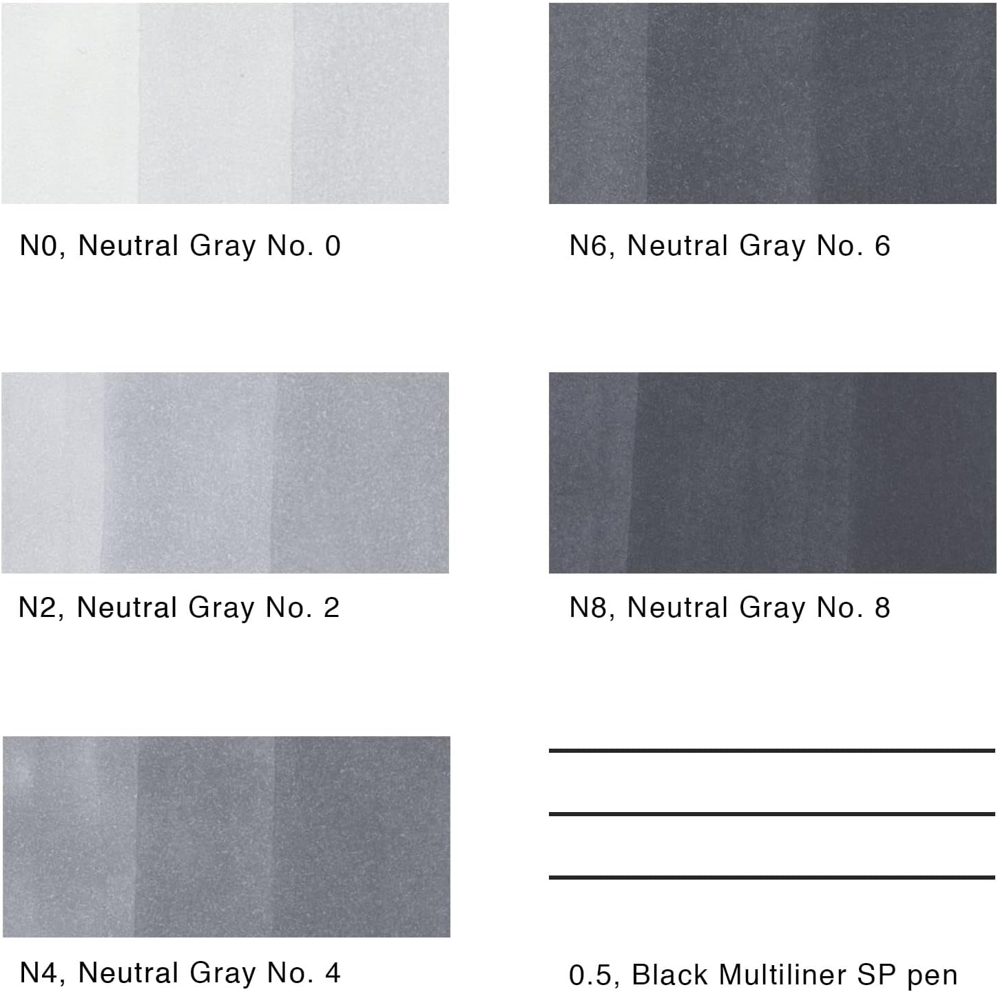 Copic Sketch Alcohol Marker 5 Colors + Multiliner SP Set, Sketching Grays - Image 2