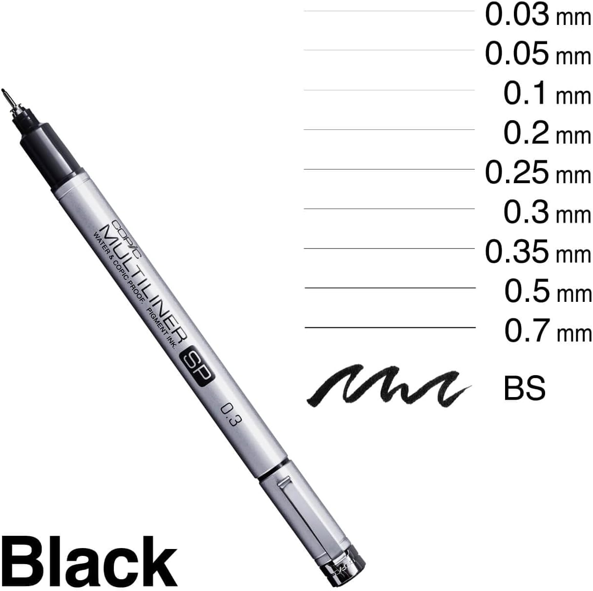 Copic Sketch Alcohol Marker 5 Colors + Multiliner SP Set, Sketching Grays - Image 6