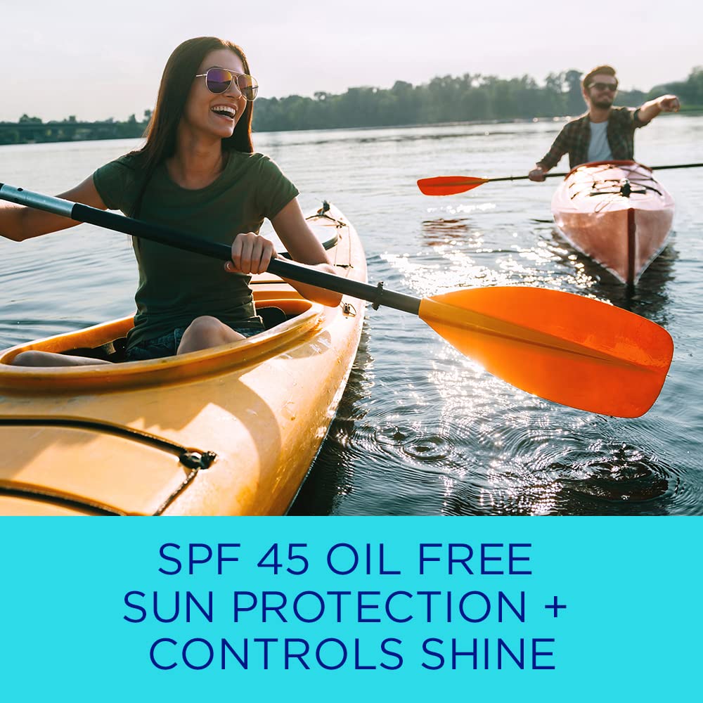 Coppertone Oil Free + Shine Control Sunscreen Face Lotion SPF 45, Lightweight Sunscreen for All Skin Tones, Won't Clog Pores, Fragrance Free, 2.5 Fl Oz Tube - Image 2