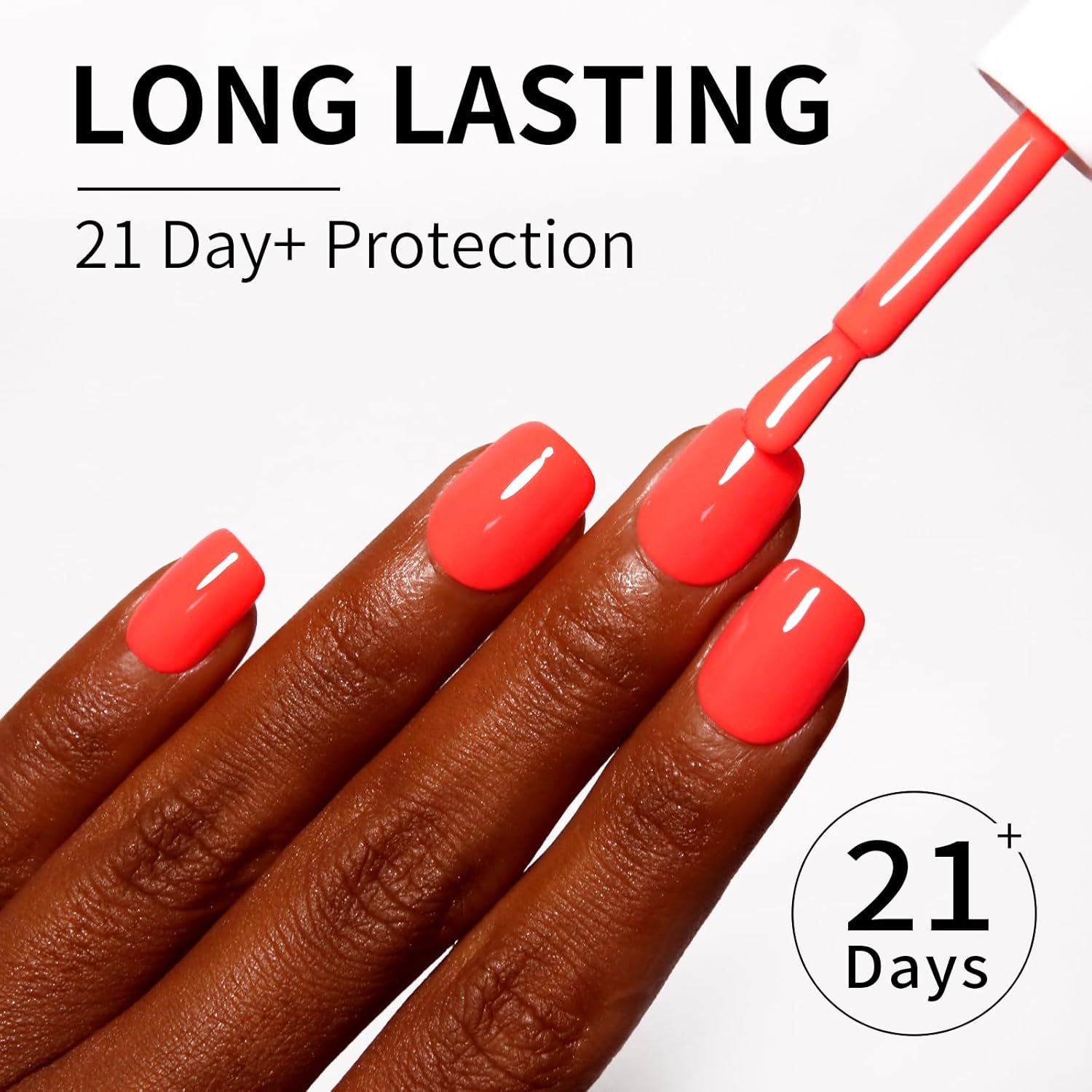 Coral Gel Nail Polish, 0.54 Fl Oz Large Bottle Coral Gel Polish Manicure Salon UV/LED Soak Off - Image 3