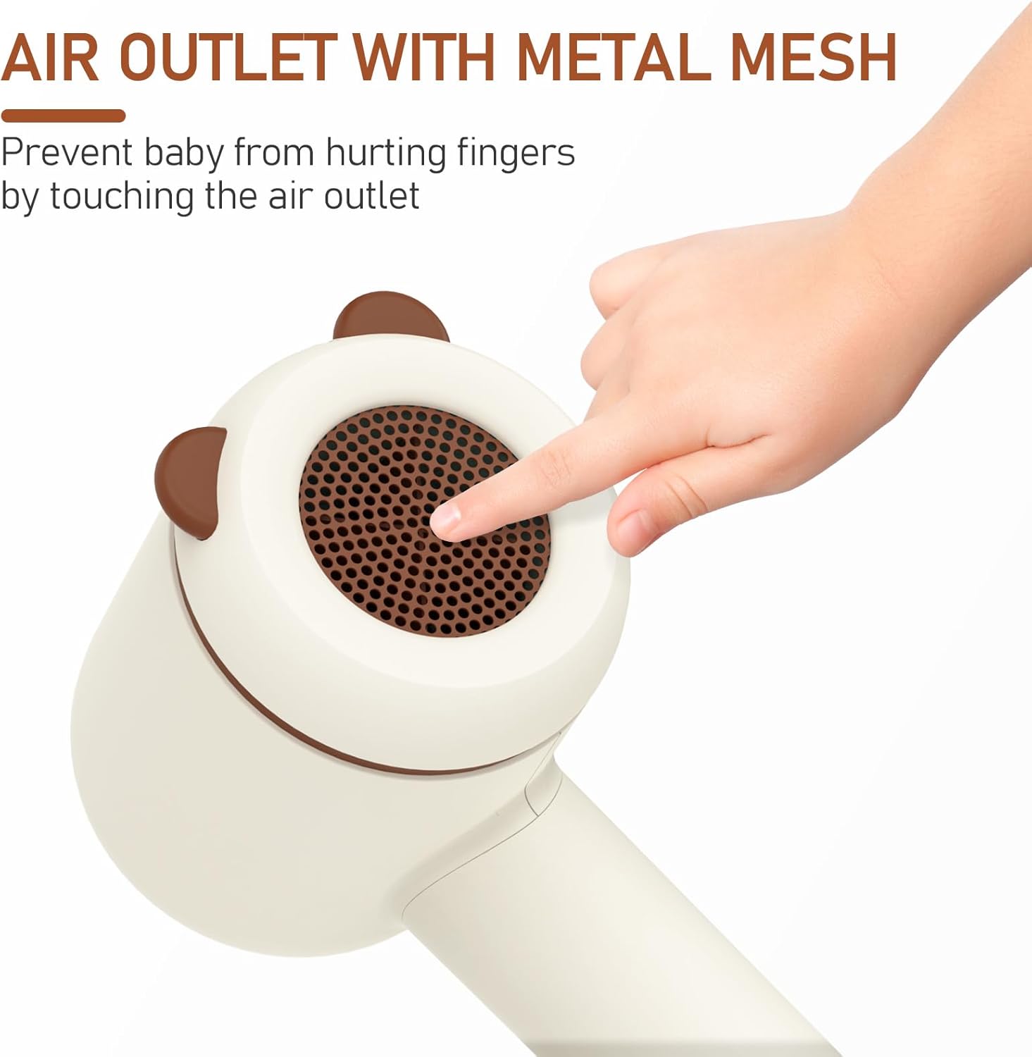 Rechargeable Cordless Baby Hair Dryer for Infants and Toddlers 0-3 Years, Gentle Low Heat, 3 Speeds, Khaki - Image 6