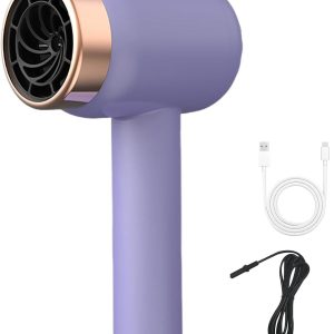 Cordless Hair Dryer for Women with Battery, Rechargeable Blow Dryer, Rechargeable Hair Dryer with USB Charging Hot Cold Wind Wireless Hair Dryers with Battery for Travel Camping Use (Purple#)
