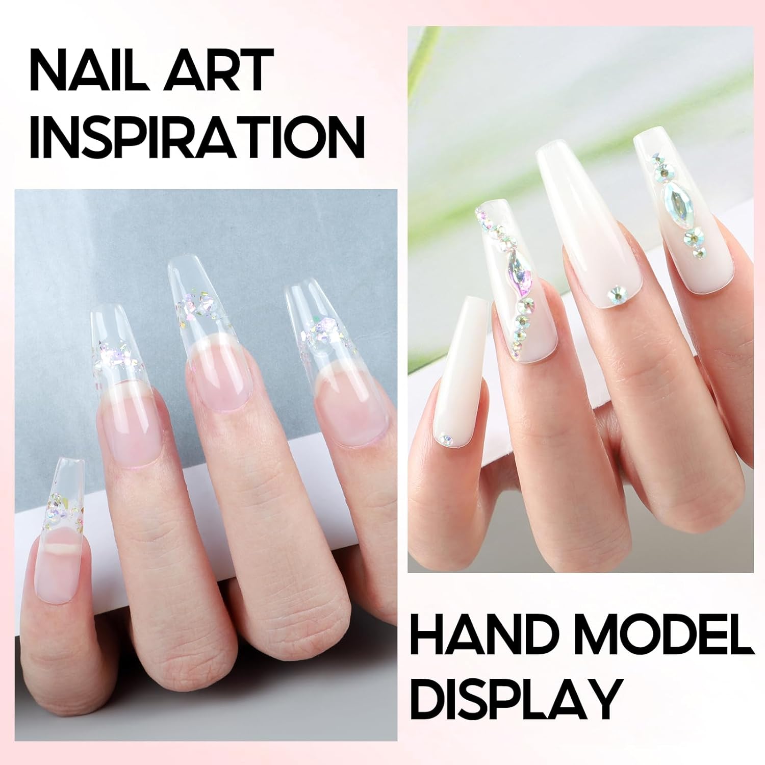 COSCELIA Poly Nail Gel Kit Starter Kit with U V Lamp 3PC Coscelia Poly Extension Gel for Beginners Clear Pink White Nail Art Quick Building Gel Manicure Kits Gift for Women DIY at Home - Image 4