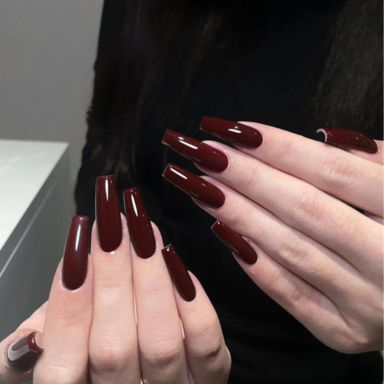 COSMOO 15ml Dark Red Quick Dry Nail Polish, Brown Red Chip-Resistant Nail Lacquer for Nail Art - Image 8