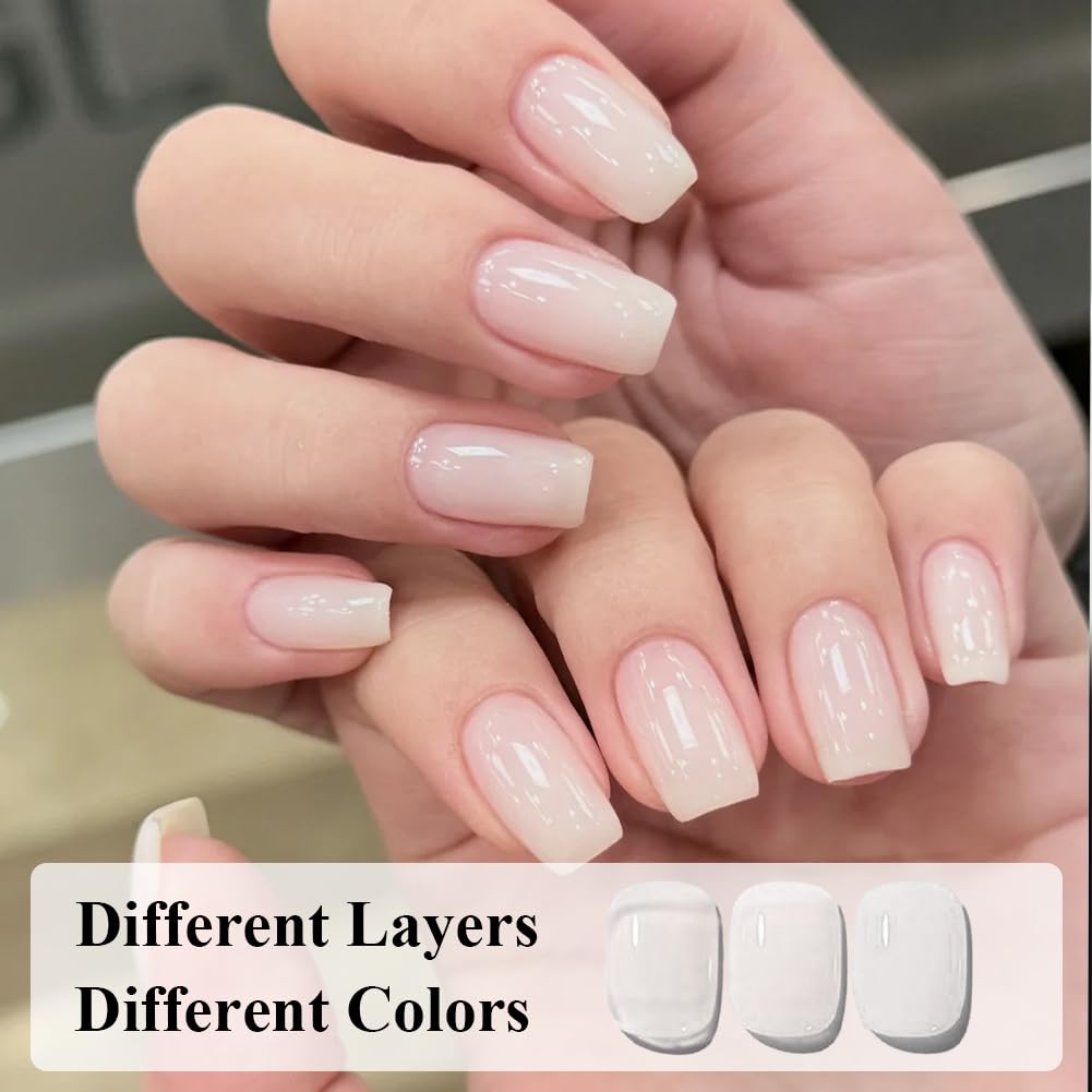 COSMOO Jelly White Nail Polish, 12ml Cream White Quick Dry Nail Lacquer for Nail Art Varnish, 0.41 fl oz - Image 2