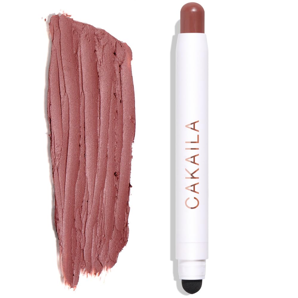 Cream Eye-Shadow Stick, Waterproof Cream Eyeshadow Pen Rotatable Creamy Eye Shadow Pencil Crayon, Matte and Shimmer Eyeshadow Makeup Stick with Sponge Smudger (03# Matte Reddish-brown)