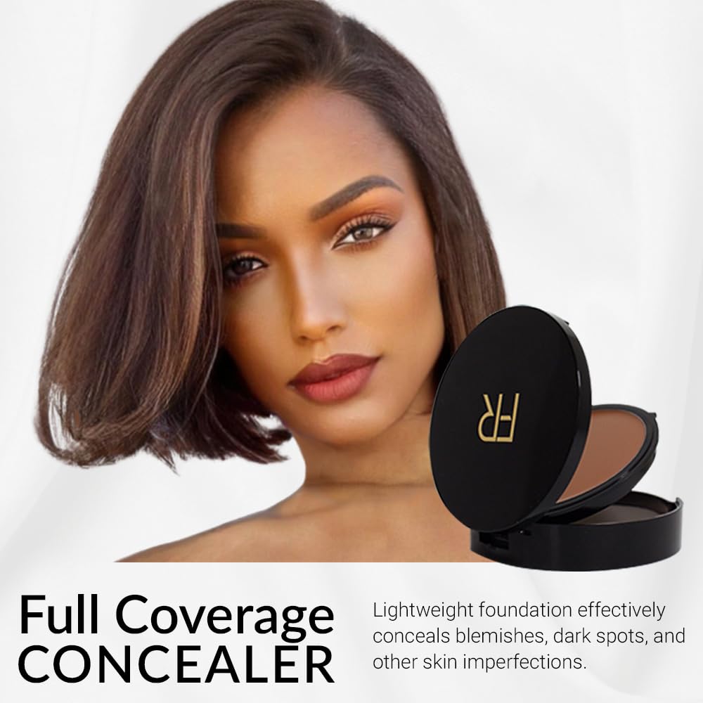 Cream To Powder Foundation by Flori Roberts, Full Coverage for Women of Color or Deeper Skin Tones, Long Lasting Makeup, Matte Finish, Covers Uneven Complexion and Hides Imperfections, 0.30 oz - Image 3