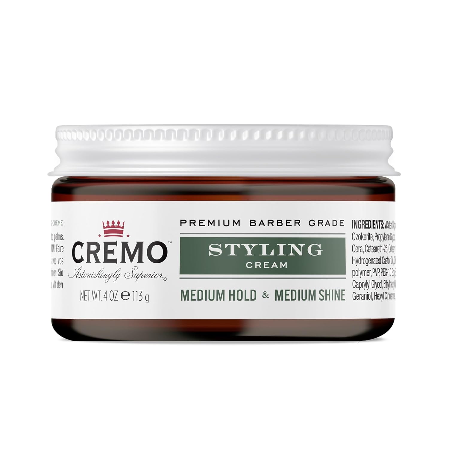 Cremo Hair Styling Cream, Barber Grade, Medium Hold, Medium Shine Hair Products, 4 Oz - Image 8