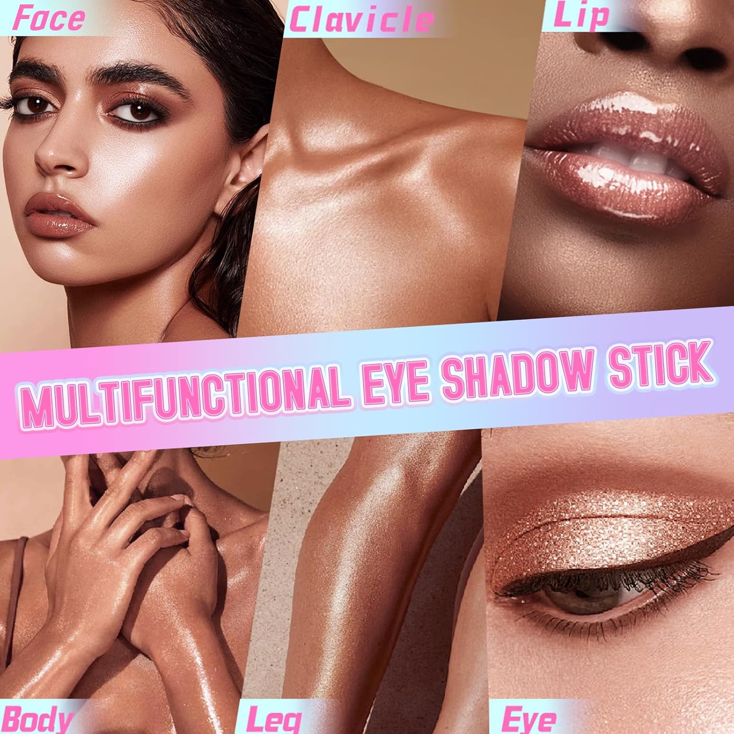 Crystal Jelly Glaze Eyeshadow Stick: Long Lasting Glitter Eye Shadow - Lightweight Highlighter Stick - Shimmering Skin Makeup for Eye, Body, Lip and Leg (01 RosyGem) - Image 6