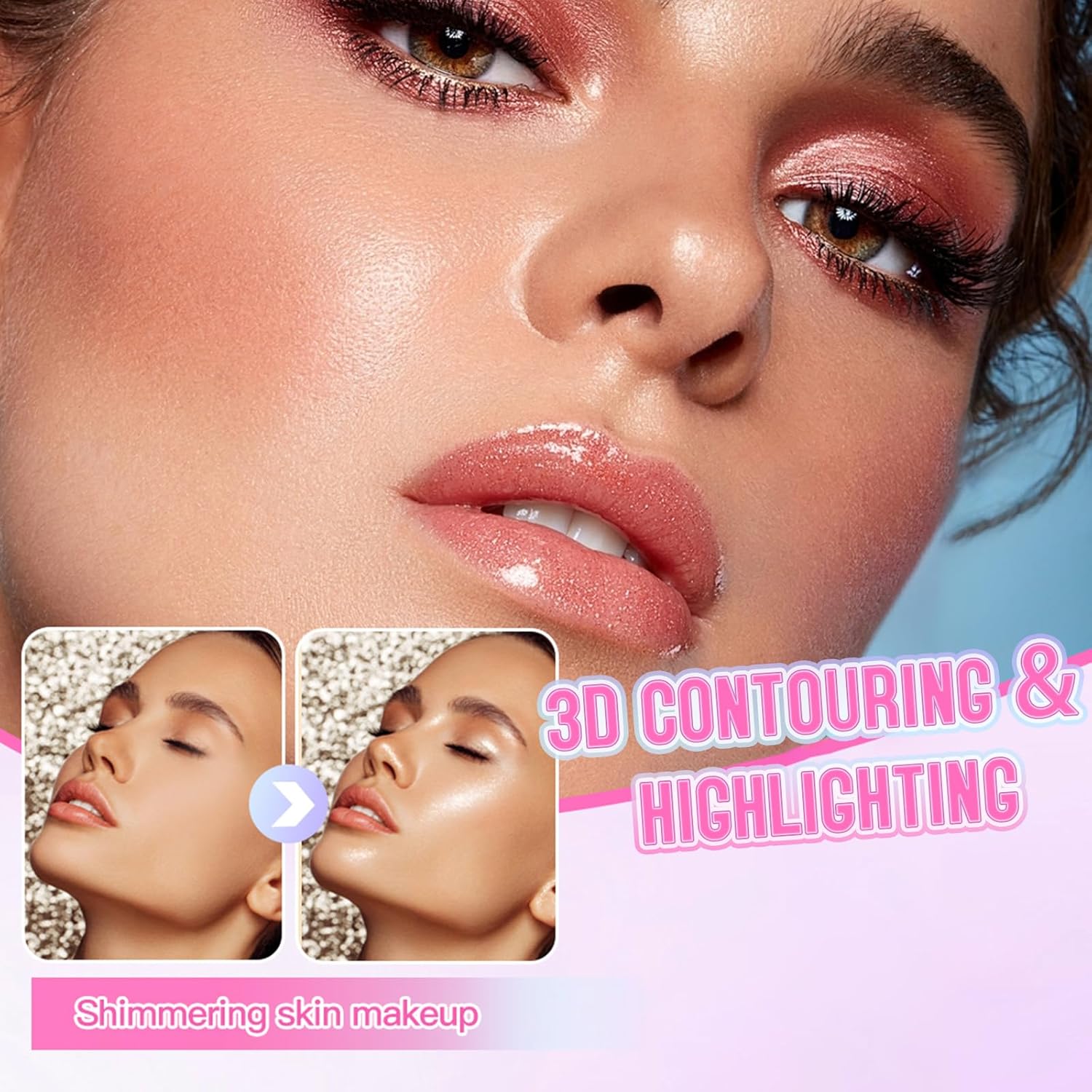 Crystal Jelly Glaze Eyeshadow Stick: Long Lasting Glitter Eye Shadow - Lightweight Highlighter Stick - Shimmering Skin Makeup for Eye, Body, Lip and Leg (01 RosyGem) - Image 5