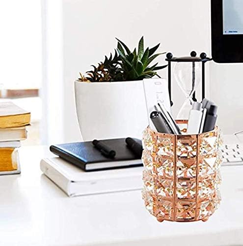 Crystal Makeup Brush Holder Organizer Eyebrow Comb Brushes Pen Pencil Cup Container Cosmetic Storage Organizer,Handcrafted Cosmetics Brushes Cup (Gold) - Image 5