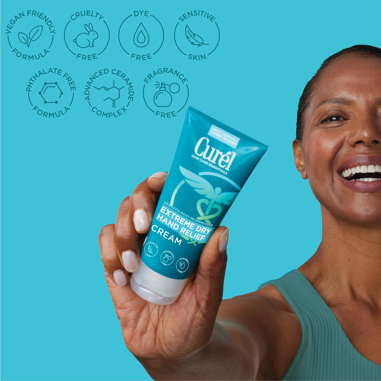 Curel Extreme Dry Hand Relief, Dermatologist Recommended, Long-Lasting Cream For Dry Hands, Paraben Free, Fragrance-Free Hand Lotion, 3 Oz - Image 4