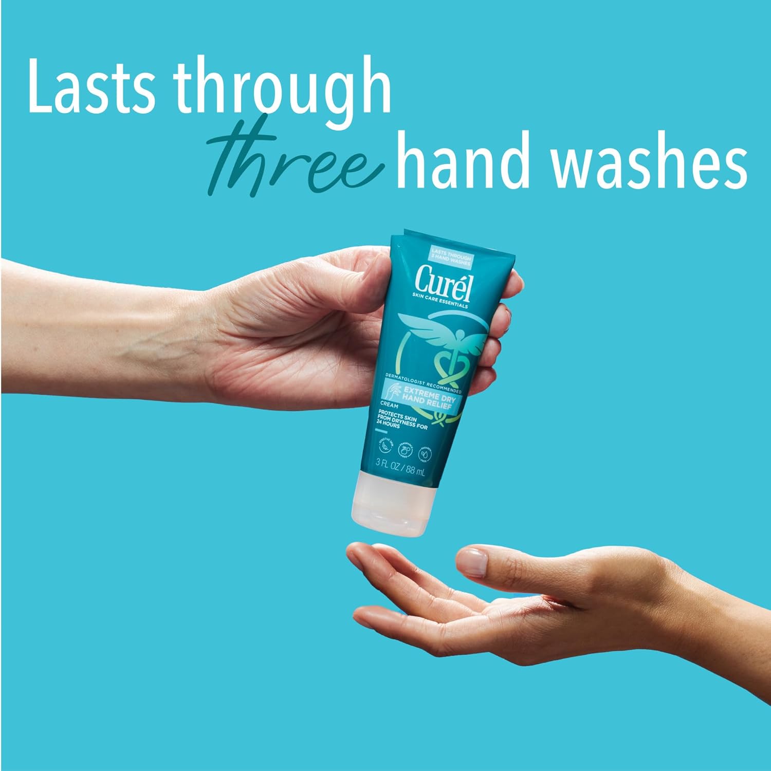 Curel Extreme Dry Hand Relief, Dermatologist Recommended, Long-Lasting Cream For Dry Hands, Paraben Free, Fragrance-Free Hand Lotion, 3 Oz - Image 3