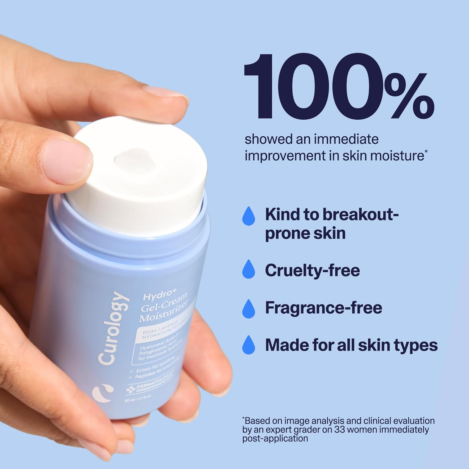 Curology Hydro+ Gel Cream Moisturizer, Lightweight Face Lotion for Sensitive Skin, 1.7 fl oz - Image 4