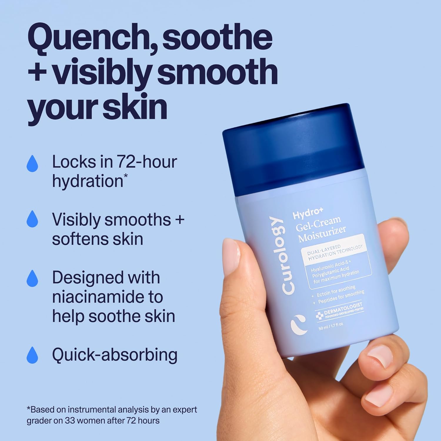 Curology Hydro+ Gel Cream Moisturizer, Lightweight Face Lotion for Sensitive Skin, 1.7 fl oz - Image 2