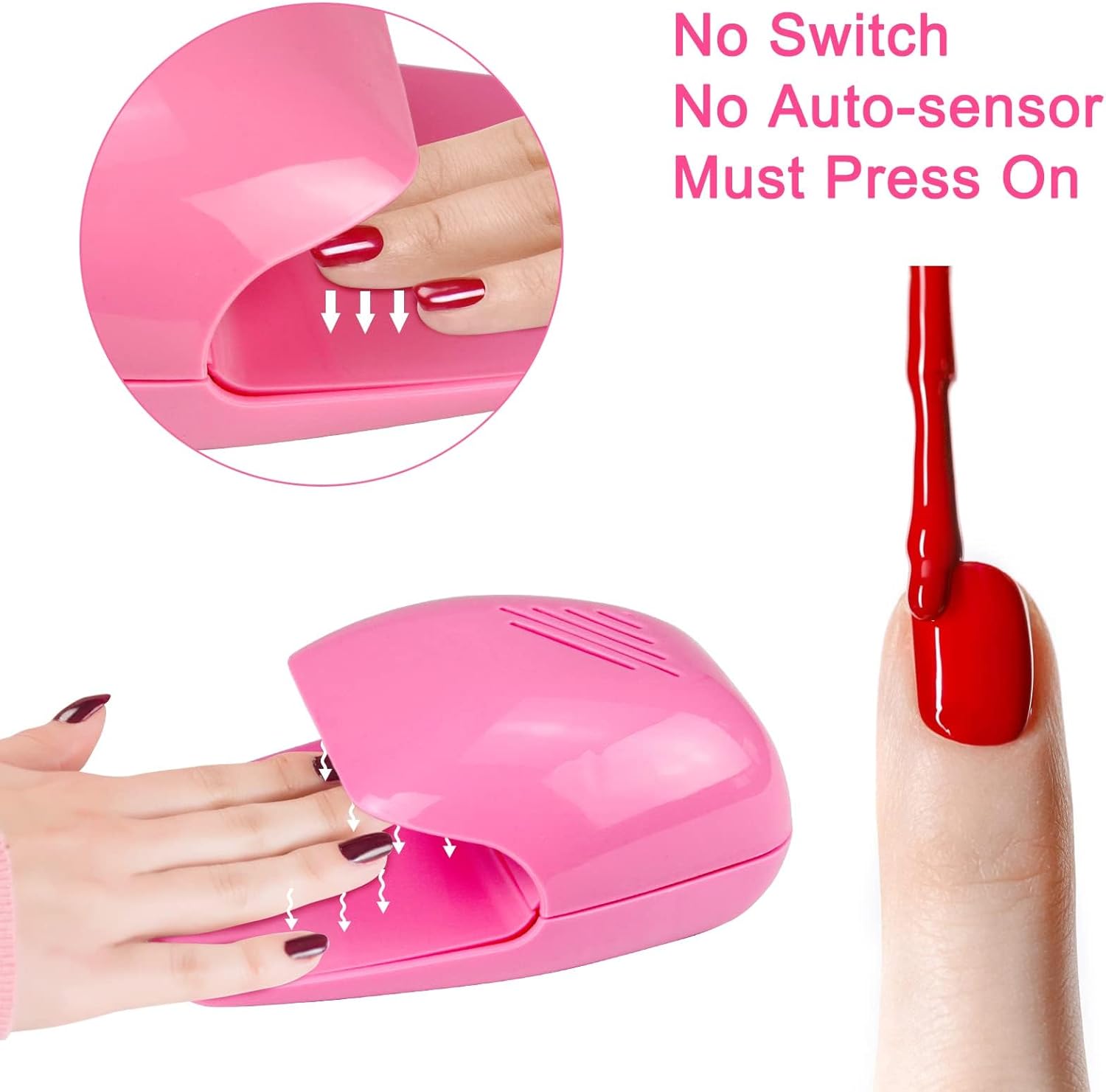 Cute Nail Dryer for Kids, Christmas Gifts for Girls, Quick Dry Pink Nail Fan Dryer, Mini and Portabe Nail Dryer for Regular Polish, Perfect Addition to Kids Nail Polish Set for Girls - Image 4