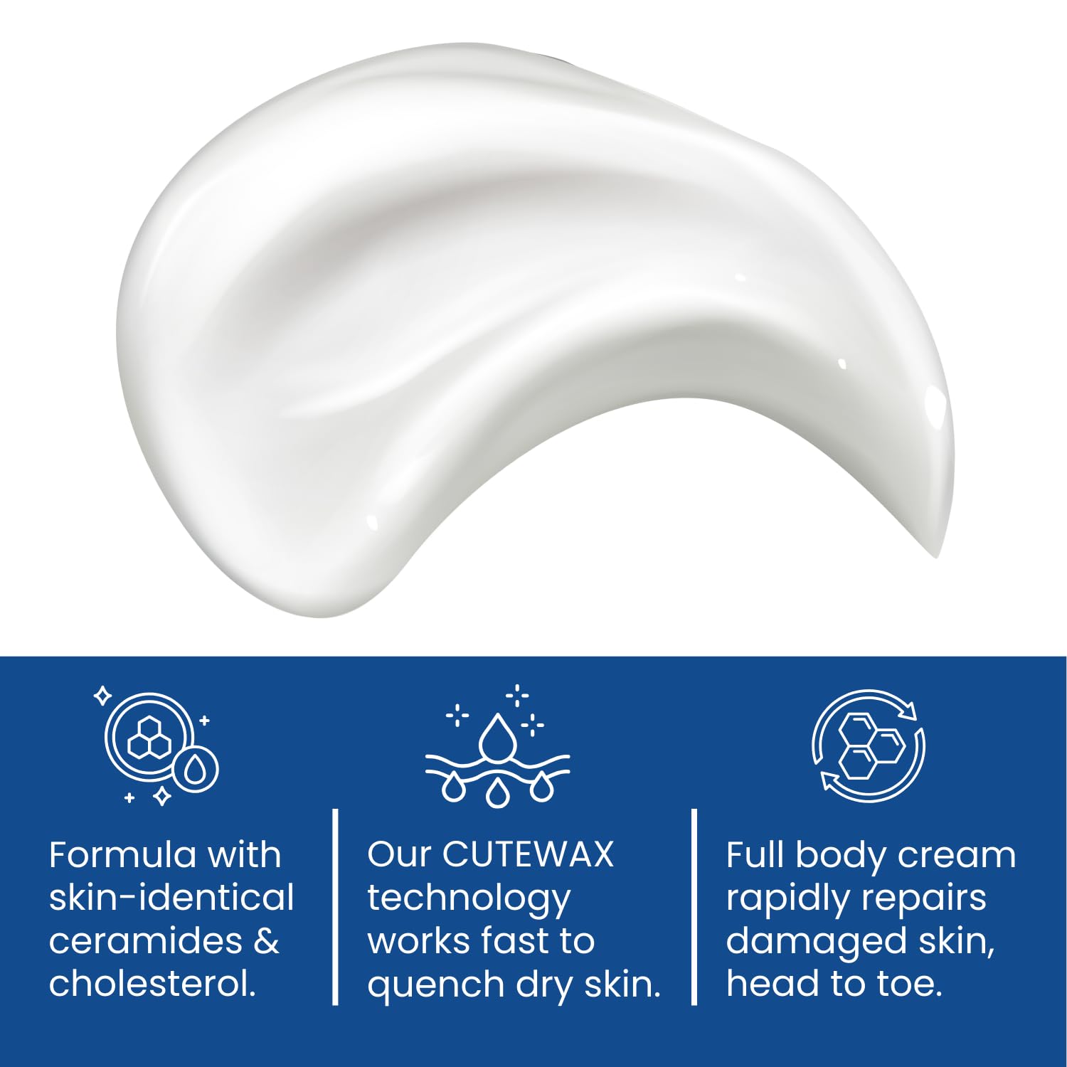 Cutemol CM Emollient Moisturizing Cream - For Severely Dry and Damaged Skin - Natural Beeswax Formulation containing Ceramides - Hydration for Cracked Hands and Feet, Eczema, Psoriasis (8 oz) - Image 3