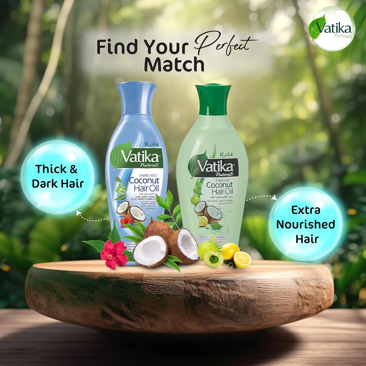 Dabur Vatika Naturals Coconut Hair Oil with Henna, Amla, Lemon & 5 Herbs - Nourish & Strengthen Hair & Scalp for Healthy & Radiant Hair for Kids, Women & Adults - 10.14 Fl Oz (Pack of 1) - Image 6