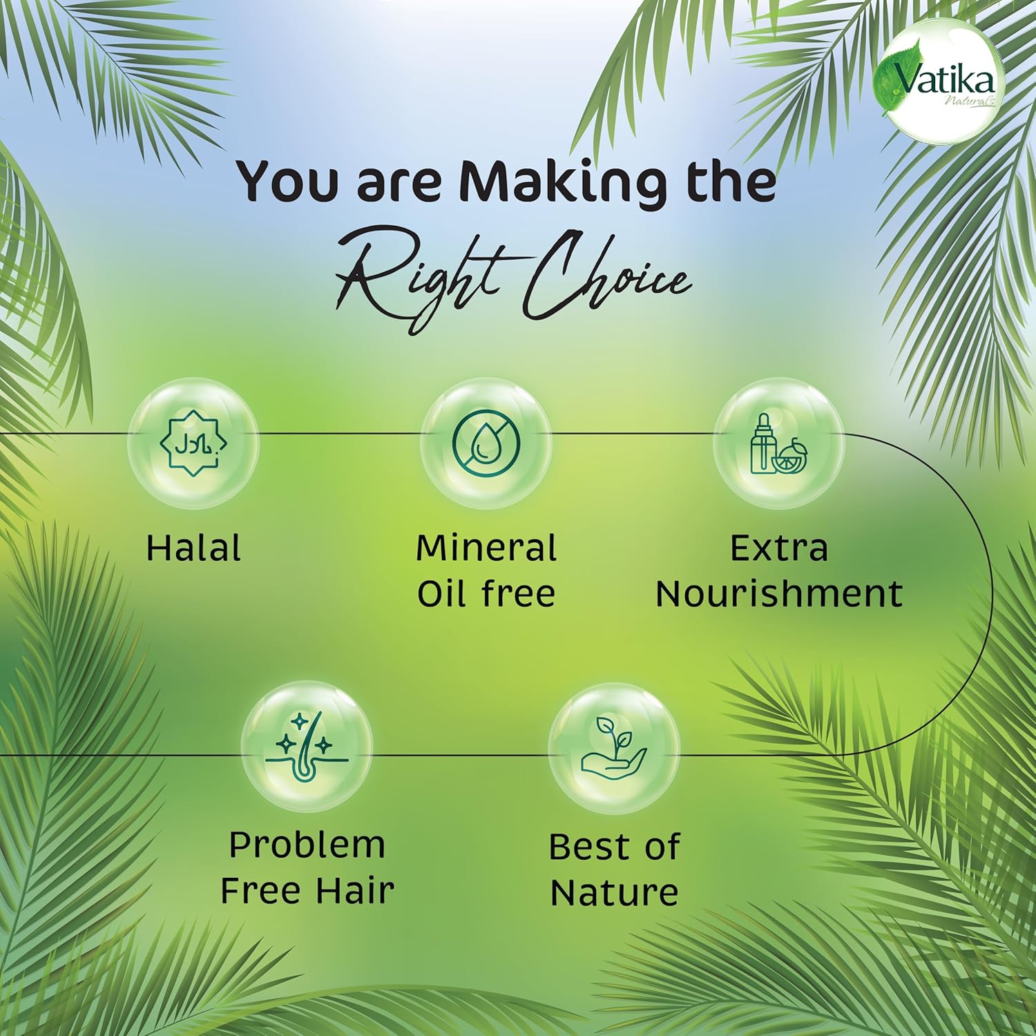 Dabur Vatika Naturals Coconut Hair Oil with Henna, Amla, Lemon & 5 Herbs - Nourish & Strengthen Hair & Scalp for Healthy & Radiant Hair for Kids, Women & Adults - 10.14 Fl Oz (Pack of 1) - Image 3