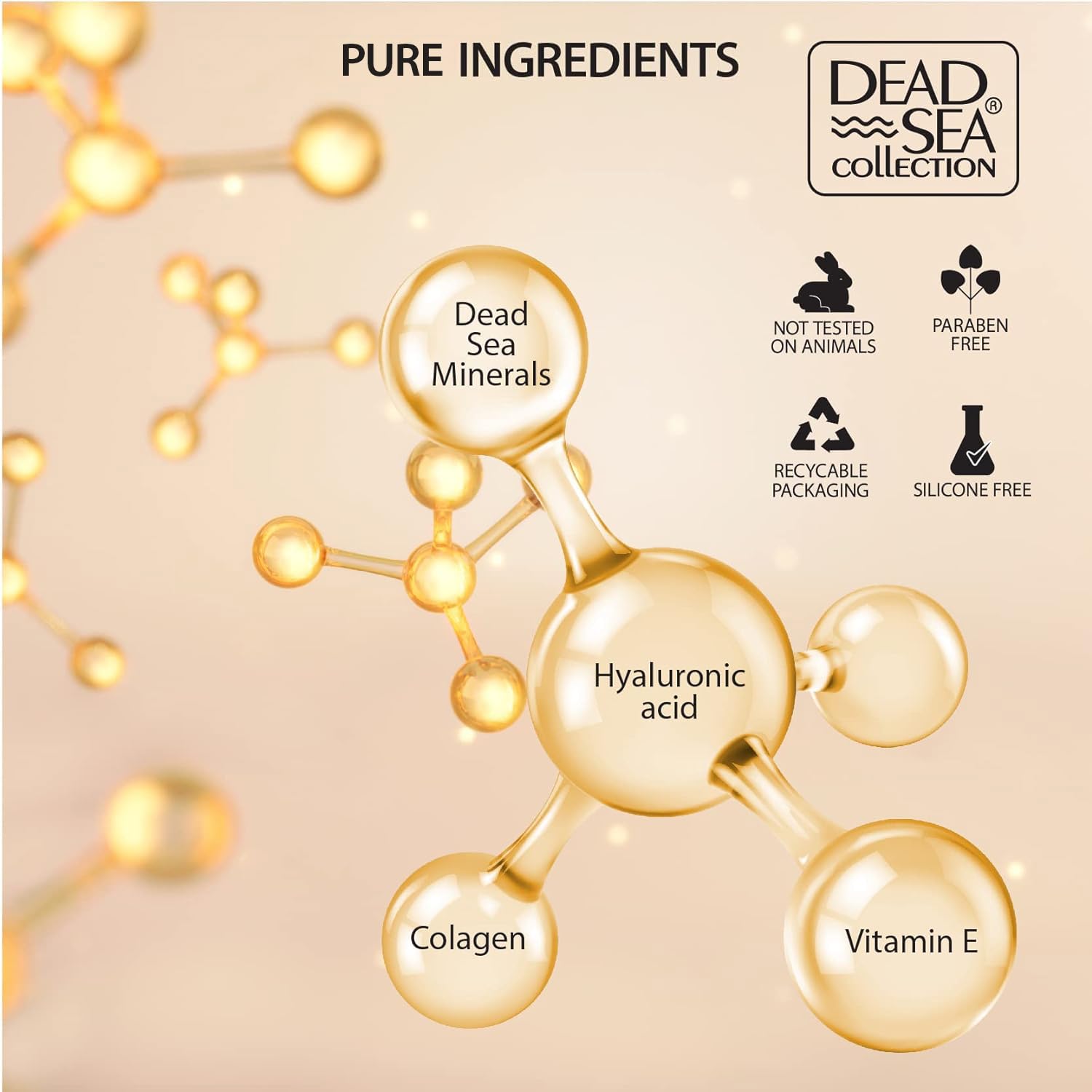Dead Sea Collection Serum for Face with 5% Hyaluronic Acid, Dead Sea Minerals, and Vitamin E โ Anti Aging Nourishing Skin Care Moisturizer to Reduce Wrinkles (1.01 fl. oz) - Image 2