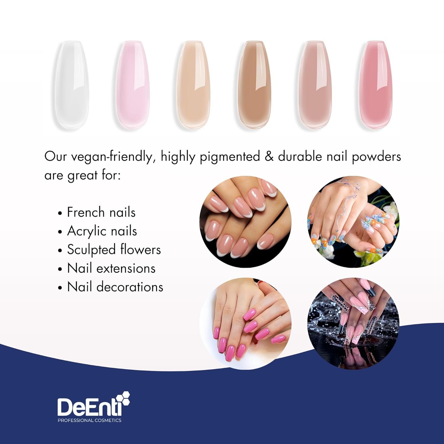 DeEnti 2oz Nude Acrylic Nail Powder for Durable Salon Quality Manicures and Extensions - Image 7