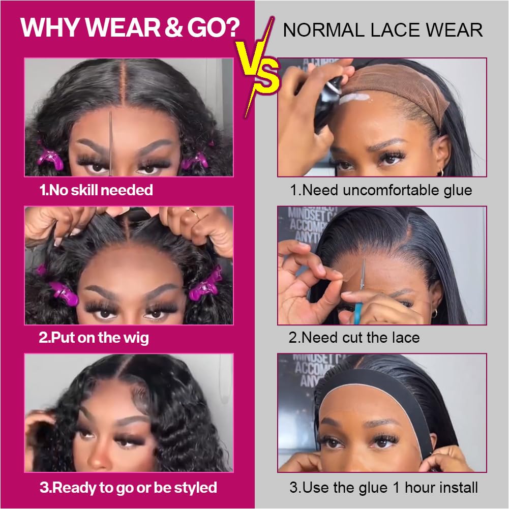 Deep Wave Bob Wig Human Hair 200% Density 5x5 Hd Lace Closure Wigs Human Hair Bob Wigs For Black Women Wear And Go Glueless Curly Bob Wig Deep Wave Wig 14 Inch - Image 5