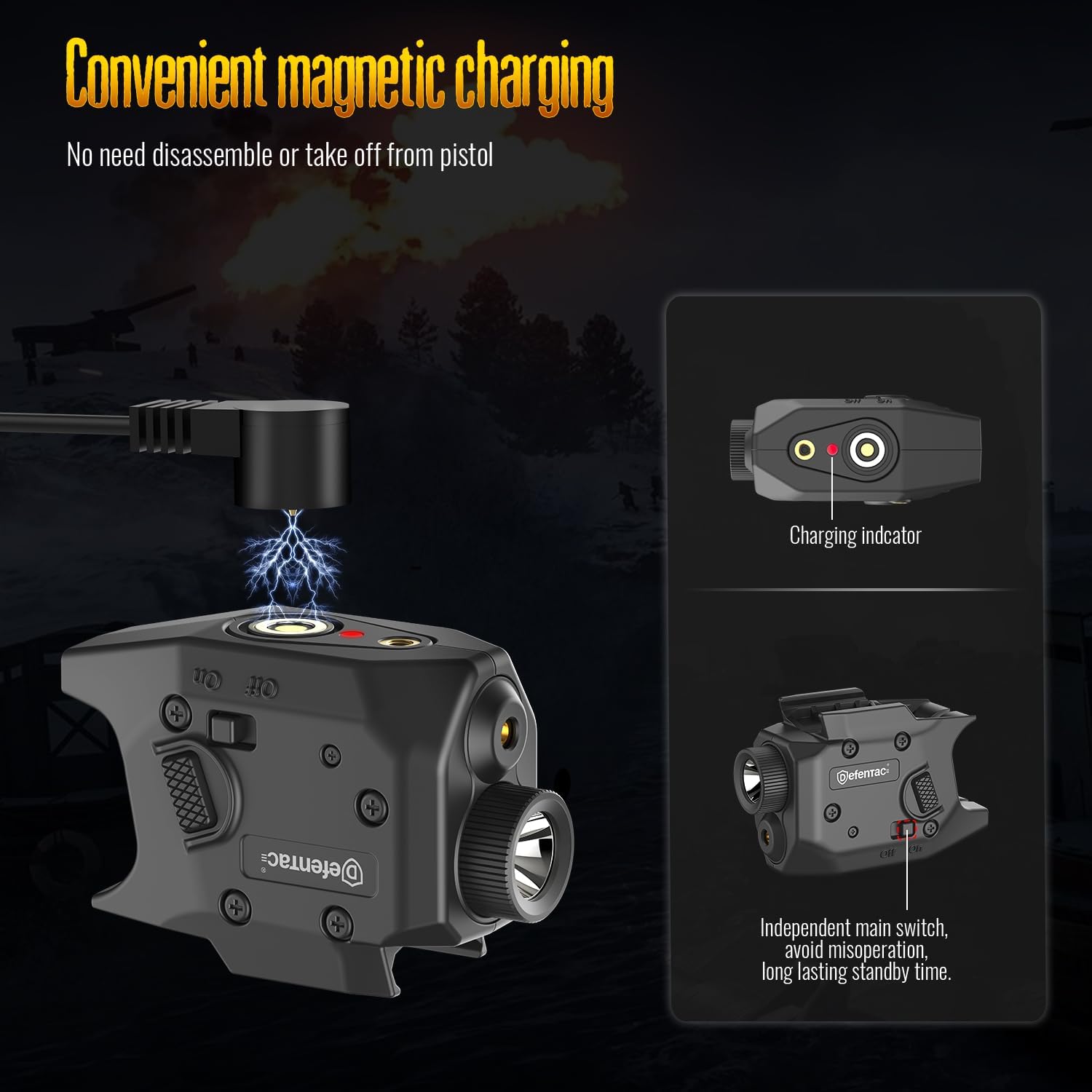 Defentac 600 Lumens Pistol Light Laser Combo is Compatible with Hellcat 3 Inch Micro-Compact Only - Image 6