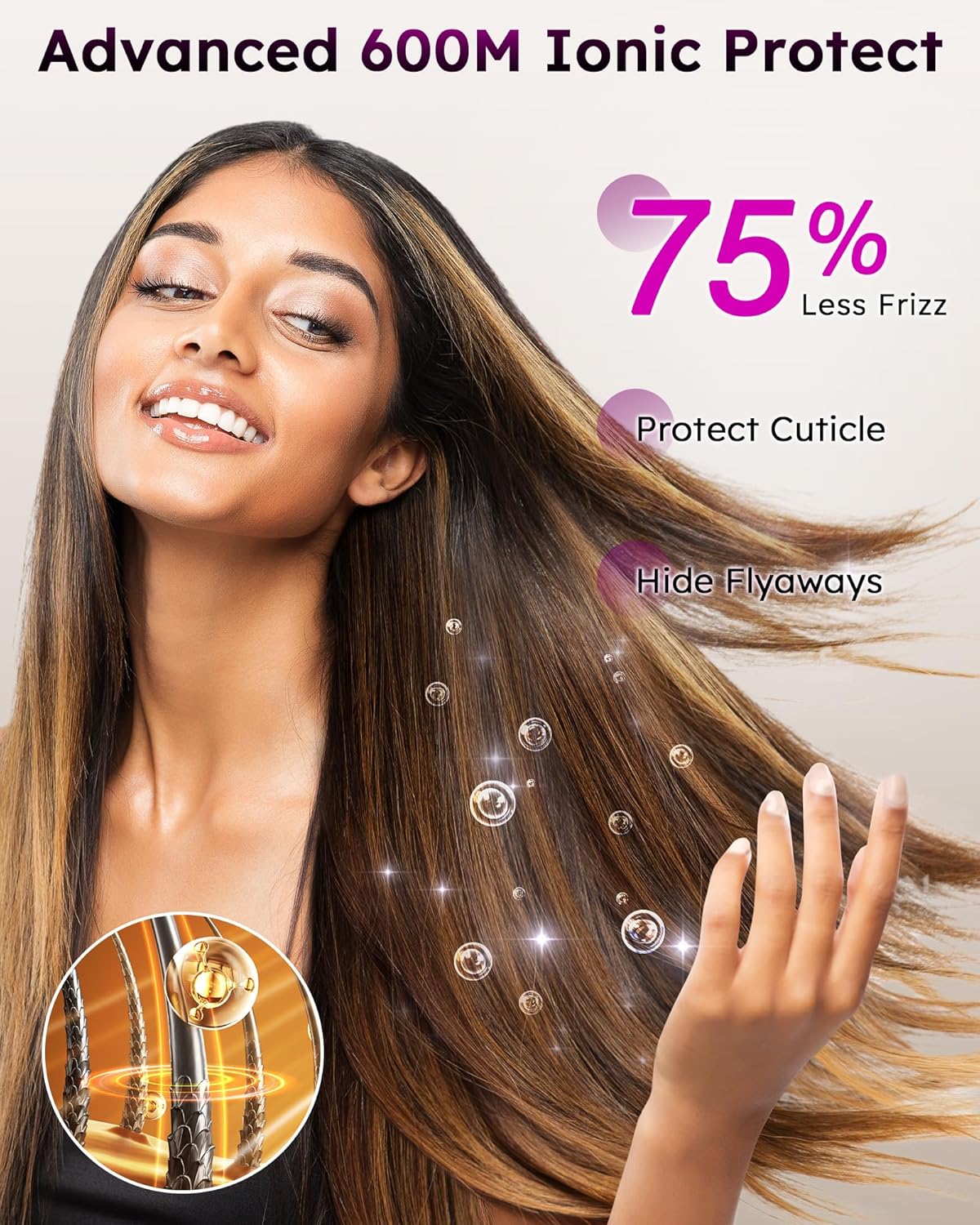 Deluxe 8-in-1 Air Styler Pro 2025 by Rylena, Hair Dryer Brush for Fast Drying, Auto Curling, Smoothing&Volumizing, 8 Attachable Heads, 110,000 RPM High-Speed Multi Styler, 600M Ionic Care, Stone - Image 8