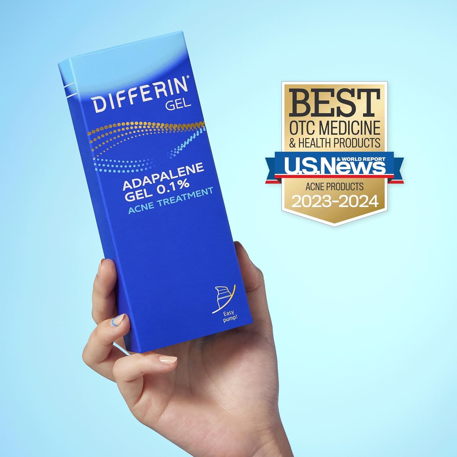 Differin Acne Treatment Gel, 90 Day Supply, Retinoid Treatment for Face with 0.1% Adapalene, Gentle Skin Care for Acne Prone Sensitive Skin, 45g Pump (Packaging May Vary) - Image 10
