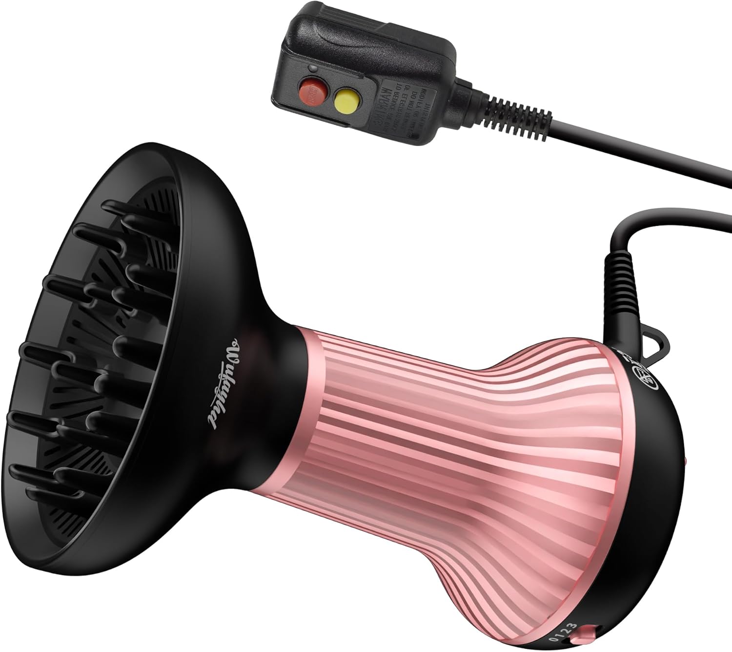Diffuser Hair Dryer for Curly Hair with Ceramic Tips, Lightweight Elegance, 2-in-1, Gifts for Her, Reduces Frizz, Enhances Curls, Volumizes, Portable Hair Dryer, ALCI Safety Plug