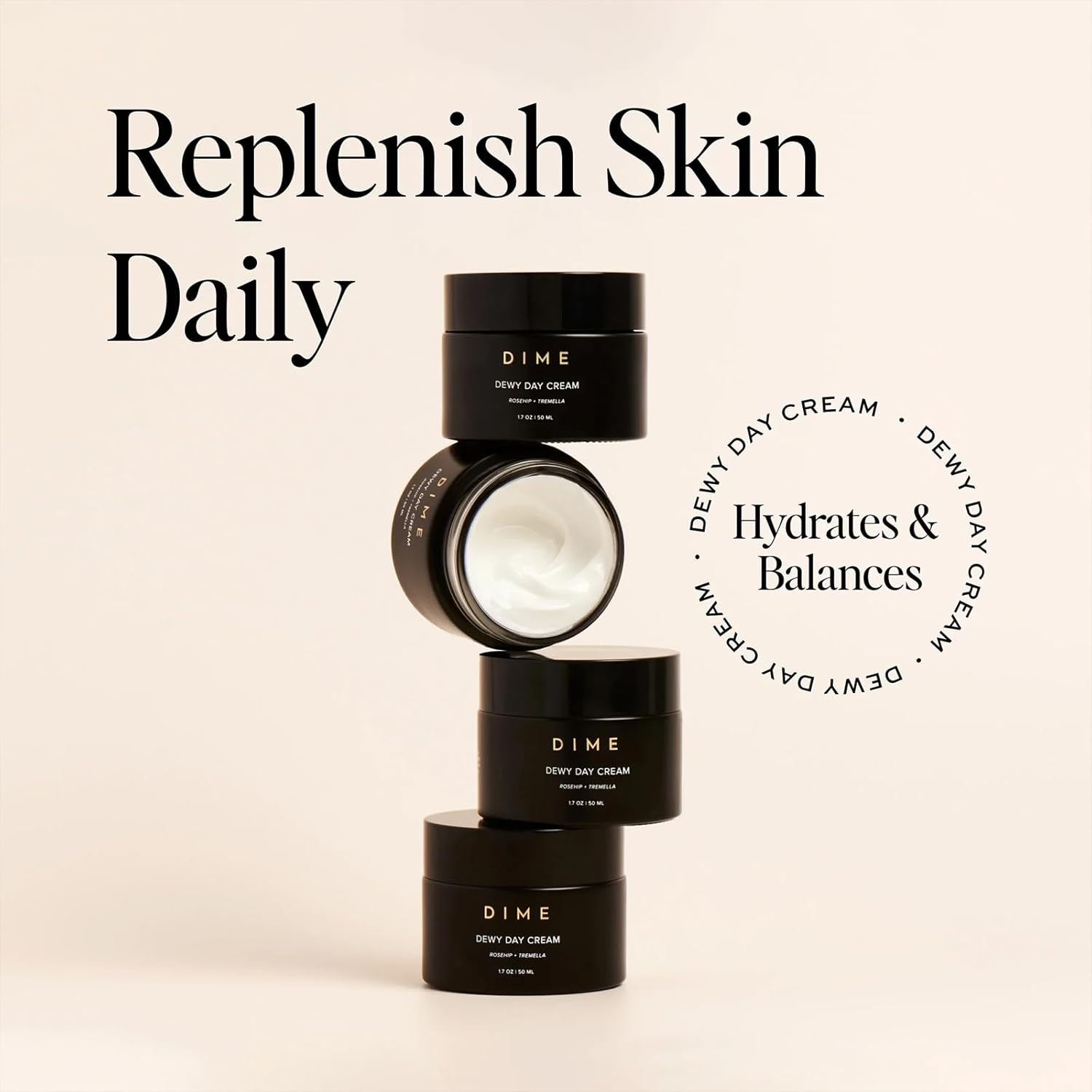 DIME Beauty Dewy Day Cream, Morning Face Moisturizer with Rosehip Oil and Snow Mushroom, 1.7 oz / 50 ml - Image 8