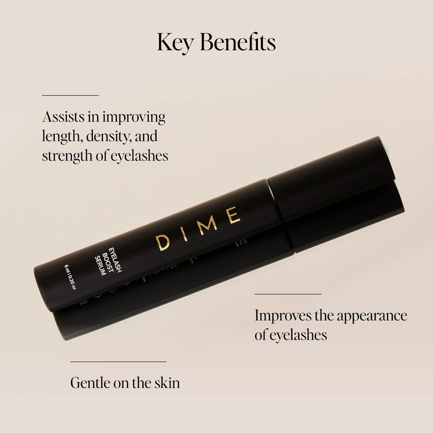 DIME Beauty Eyelash Boost Serum, Eyelash Growth Serum for Healthier, Longer, Thicker Eyelashes, 0.20 oz / 6 ml - Image 2