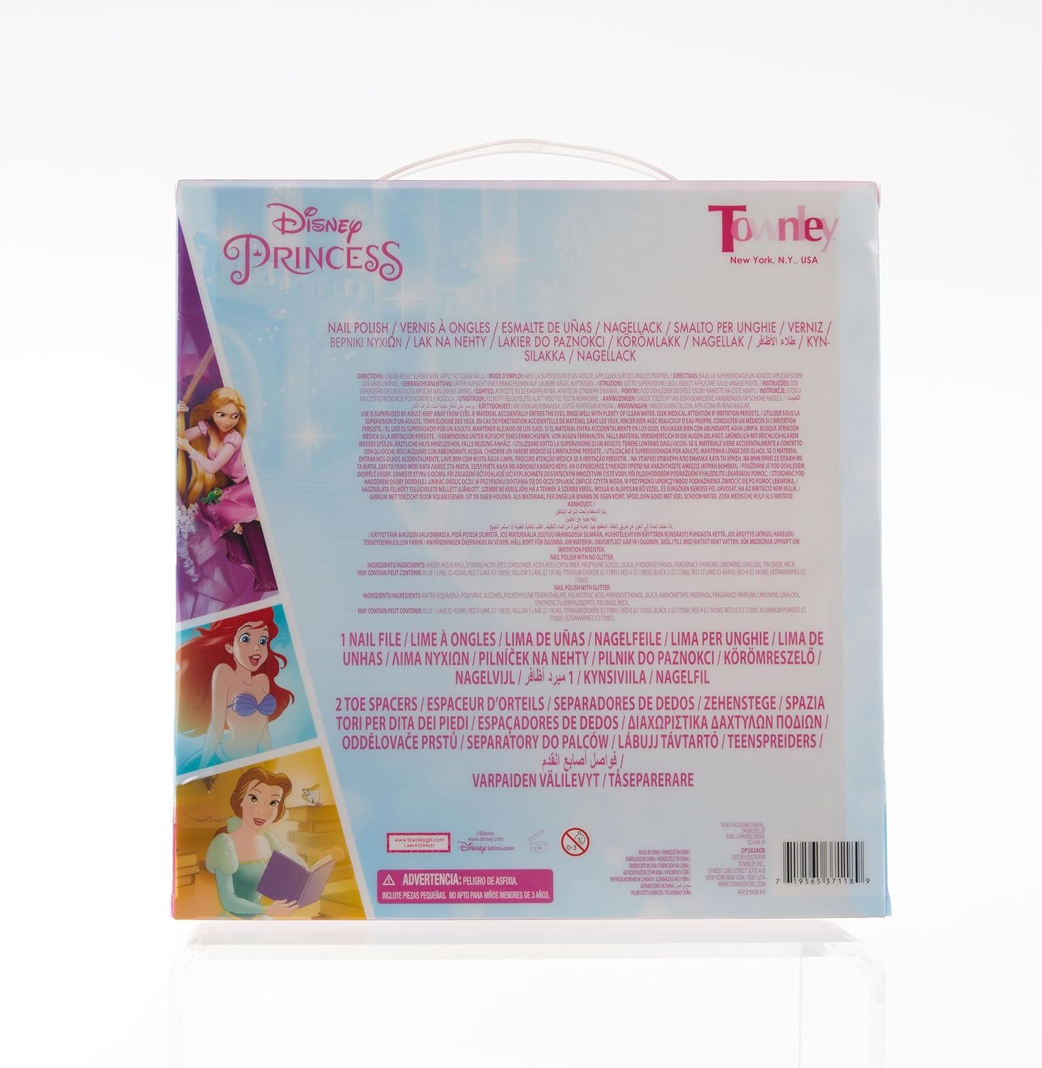 Disney Princess 15 Piece Water-Based Nail Polish with 3 Toe Spacers, Quick Dry, Peel Off, Gift Kit Set for Kids Girls, Ages 3 by Townley Girl - Image 11