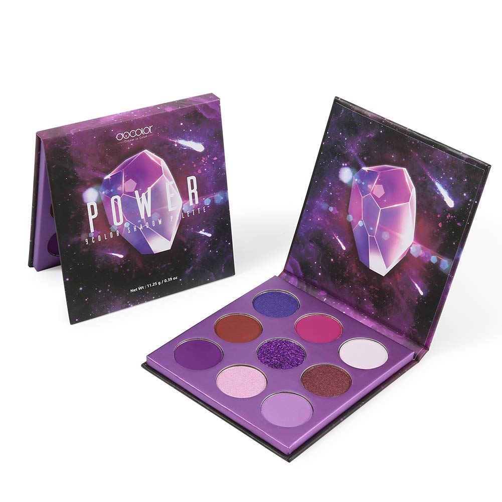 docolor Eyeshadow Palette 9 Colors Gemstone Shadow Palette Highly Pigmented Mattes Shimmers Naked Smokey Glitter Cream Colorful Powder Blendable Long Lasting Waterproof Makeup Palette-Purple - Image 10