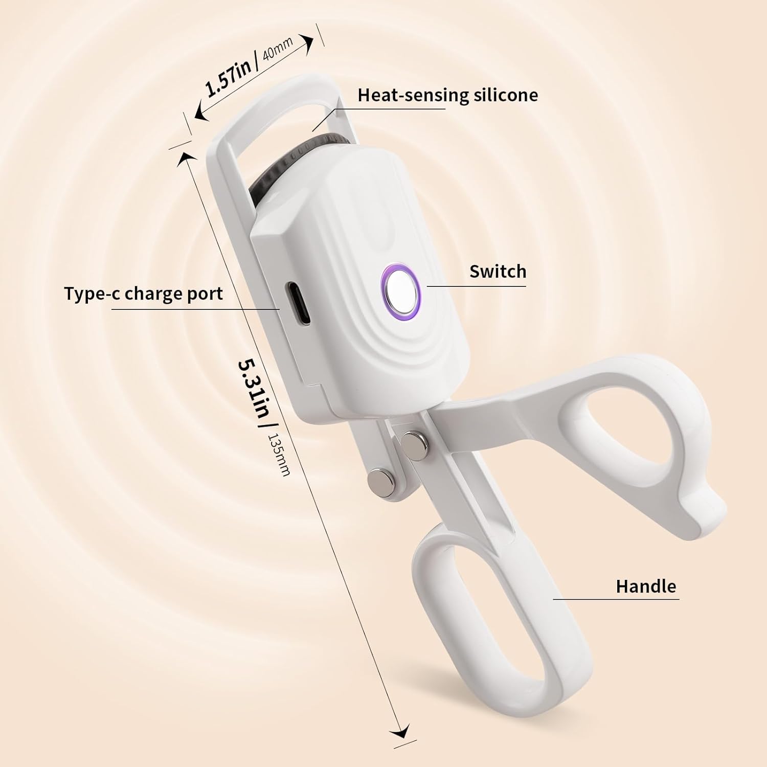 docolor Heated Eyelash Curler fast heat up within 10s, 24 hours long lasting Electric Eyelash Curler 3 Temperature Modes with USB Rechargeable safe lash curler quick natural curling eye lashes - Image 5