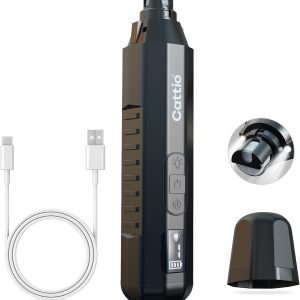 Dog Nail Grinder - Professional Electric Dog Nail Trimmer for Dogs & Cats Quiet Painless Grooming & Smoothing Dog Nail Clipper & File Included - Suitable for Small Medium Large Pets (Black)