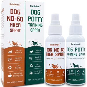 Dog Training Spray Set, No-Go Area & Potty Training Spray, New Formula - Mimics The Scent of Grass, Encourages Proper Dog Pee Here Habits, 3.38 fl.oz