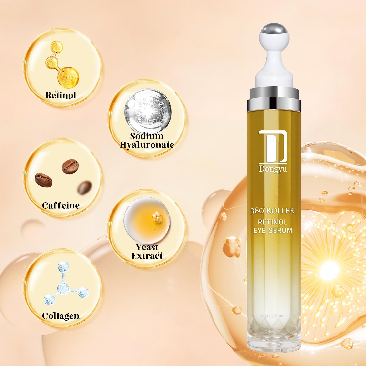 Dongyu Anti-Aging Retinol Eye Cream: Under Eye Cream for Wrinkles Fine Lines at Night - Daily Firming Eye Serum for Puffiness Eye Bags - Image 4