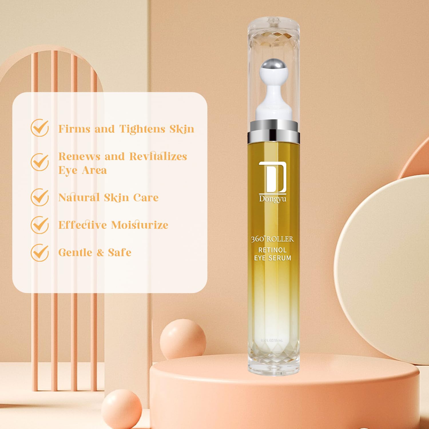 Dongyu Anti-Aging Retinol Eye Cream: Under Eye Cream for Wrinkles Fine Lines at Night - Daily Firming Eye Serum for Puffiness Eye Bags - Image 7