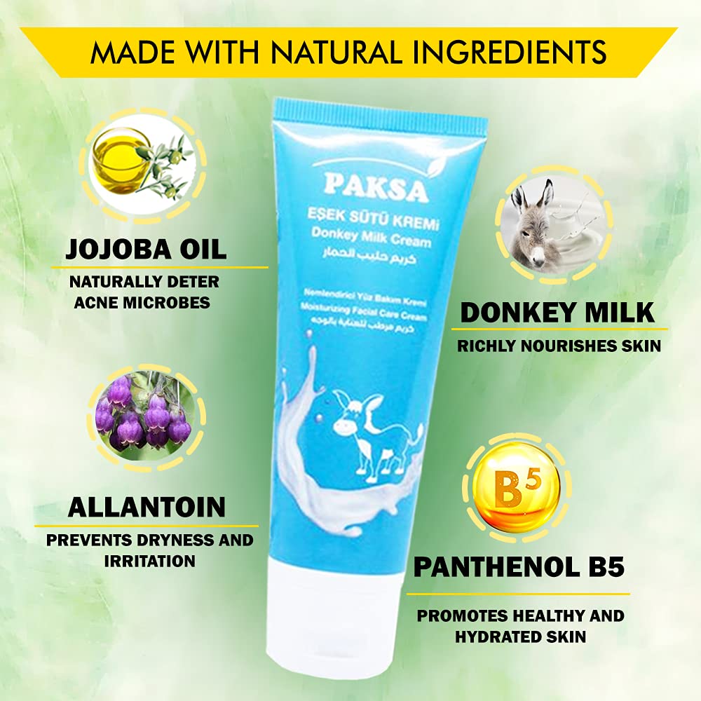 Donkey Milk Cream | Moisturizing Organic Face Care Lotion | Premium Donkey Milk Facial Moisturizer | Anti-Aging Properties | Paraben Free | Quantity 75ml / 2.53 oz - Image 2