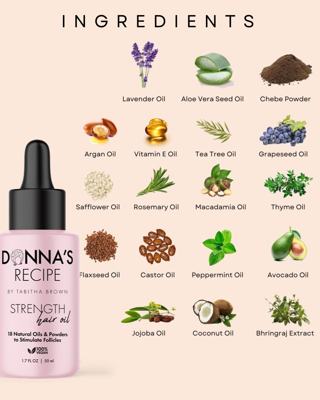 Donna's Recipe by Tabitha Brown Strength Hair Oil - Image 3