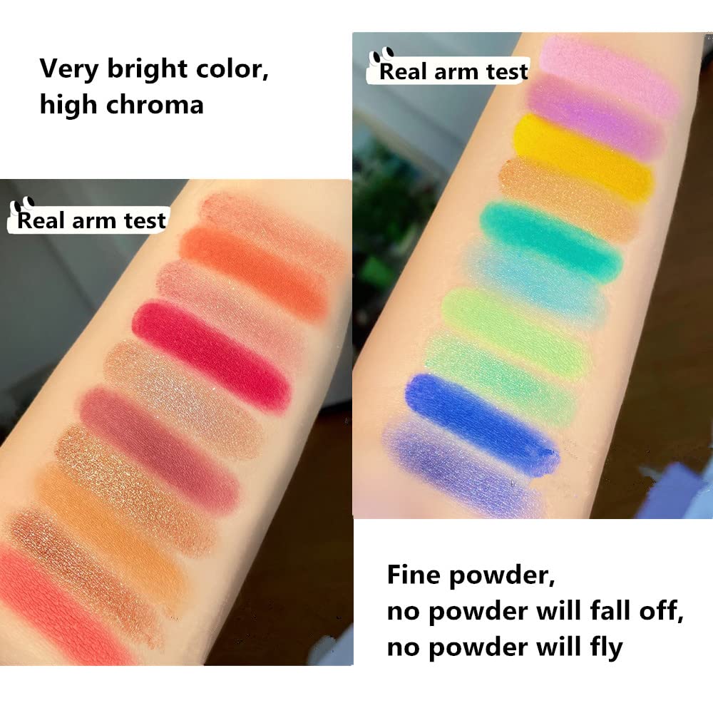 Double Color Eye Shadow Palette: Matte Shimmer Metal Eye Makeup Powder, Waterproof & Durable (07#Sunrise Yellow) - Image 5