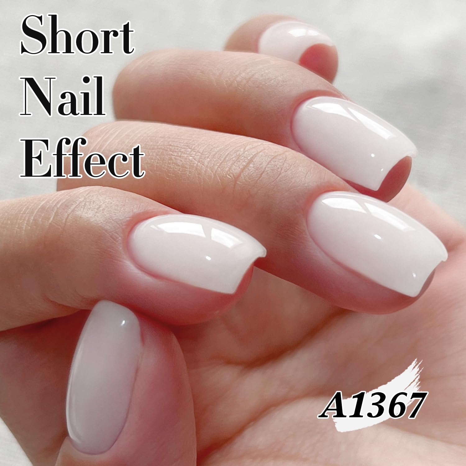 Double Rhythm Translucent Gel Polish Sheer Neutral Natural Light Milky Same Color Same Bottle 15ML Jelly Nail Polish Nail Art DIY at Home (Milky White-A1367) - Image 4